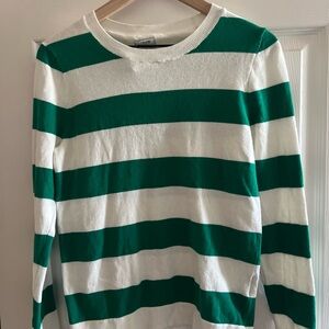 J. Crew Teddie Sweater in White and Green